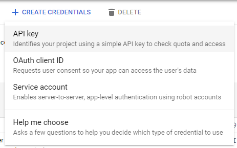 Create credentials