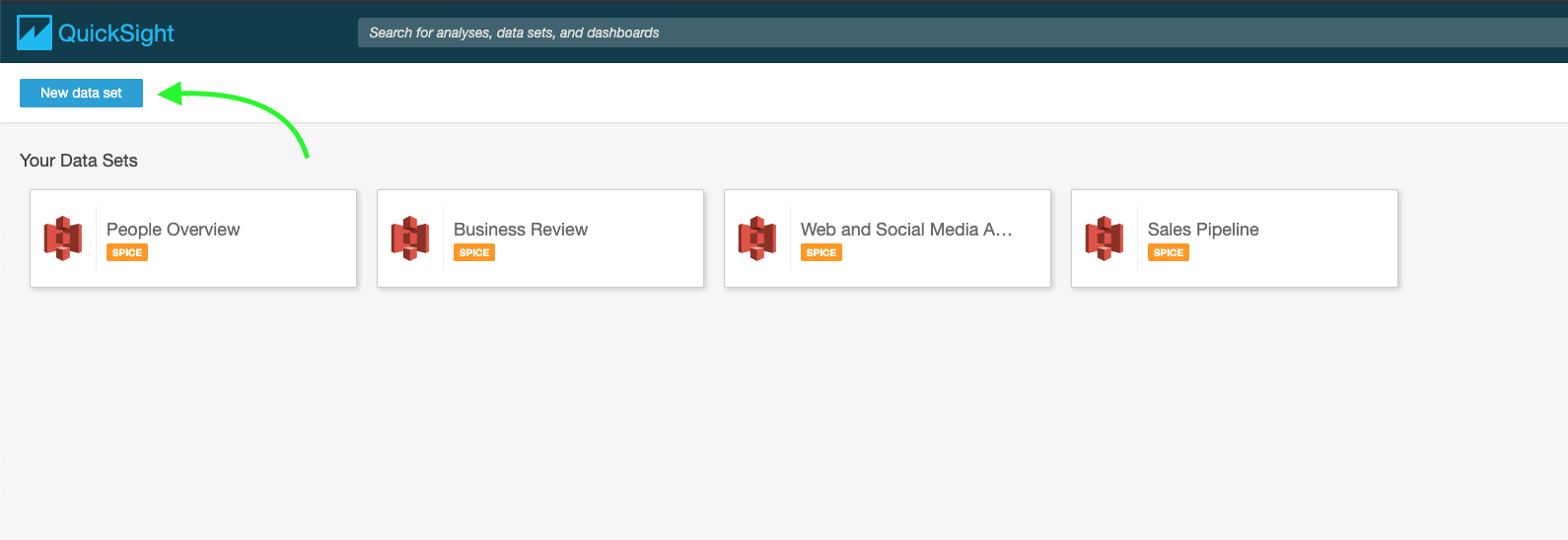 Quick sight new data